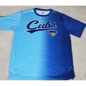 Cooperstown Collection Men's Chicago Cubs Jersey Pullover Shirt Blue Ombre SZ XL